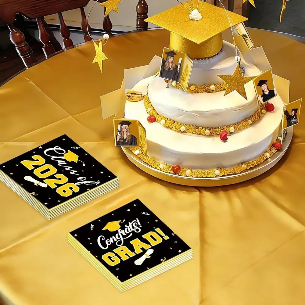 Class of 2026 Graduation Party Decor Bundle Banner Napkins Centerpieces Set